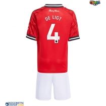 Otroški Nogometni dresi Manchester United Matthijs de Ligt #4 Domači 2025-26 Kratek Rokav (+ Kratke hlače)